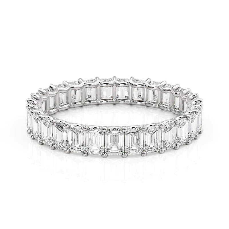 Emerald U Prong Eternity