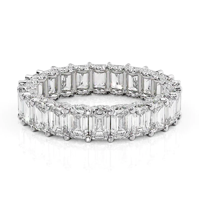 Emerald U Pave Prong Eternity