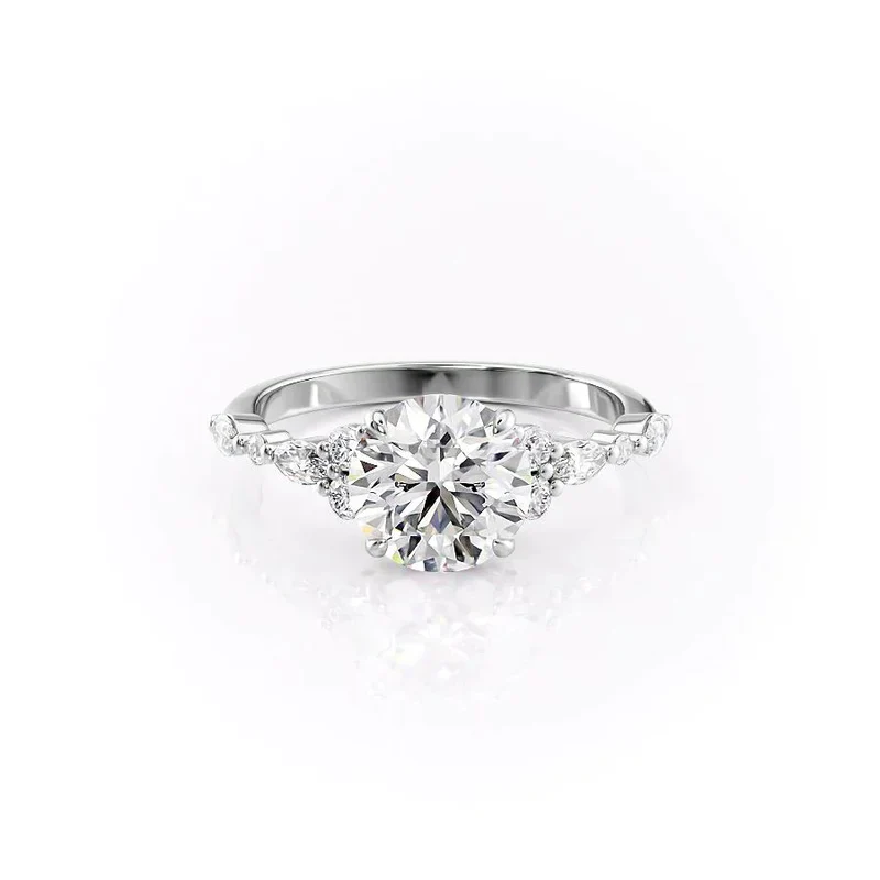 The Kristen Set Round Moissanite With A 1.0 Carat