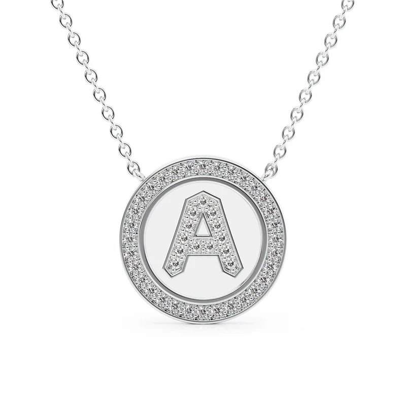 Initial Diamond Disk Pendant