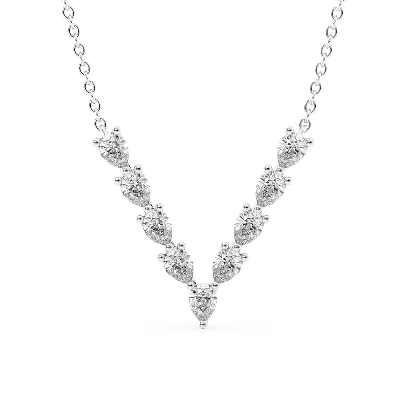 Chevron Pear Diamond Pendant