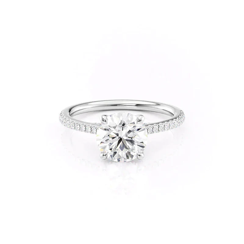 The Pave Claire Set Moissanite With A 2.5 Carat