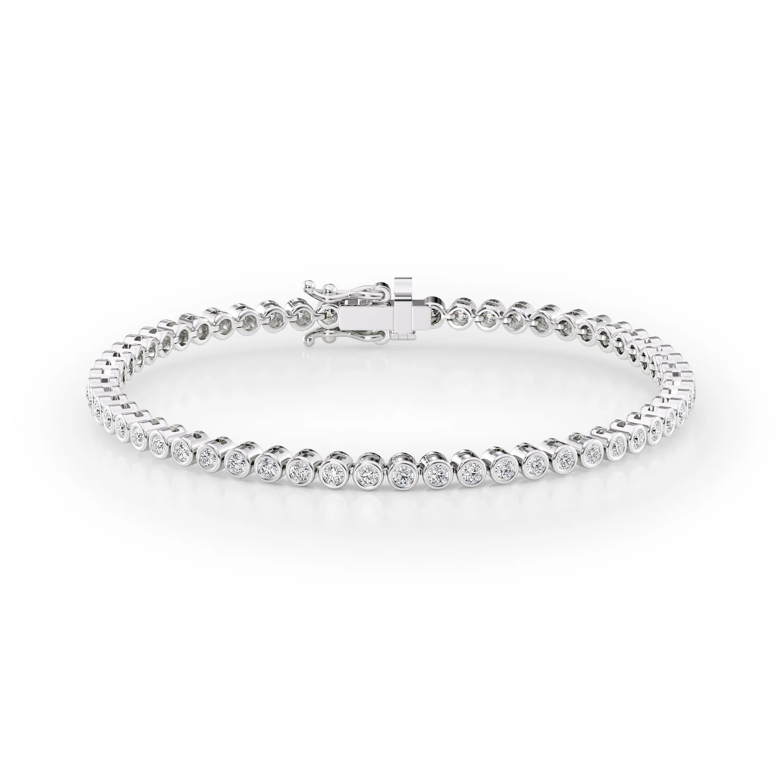 East West Half Bezel Oval Tennis Bracelet