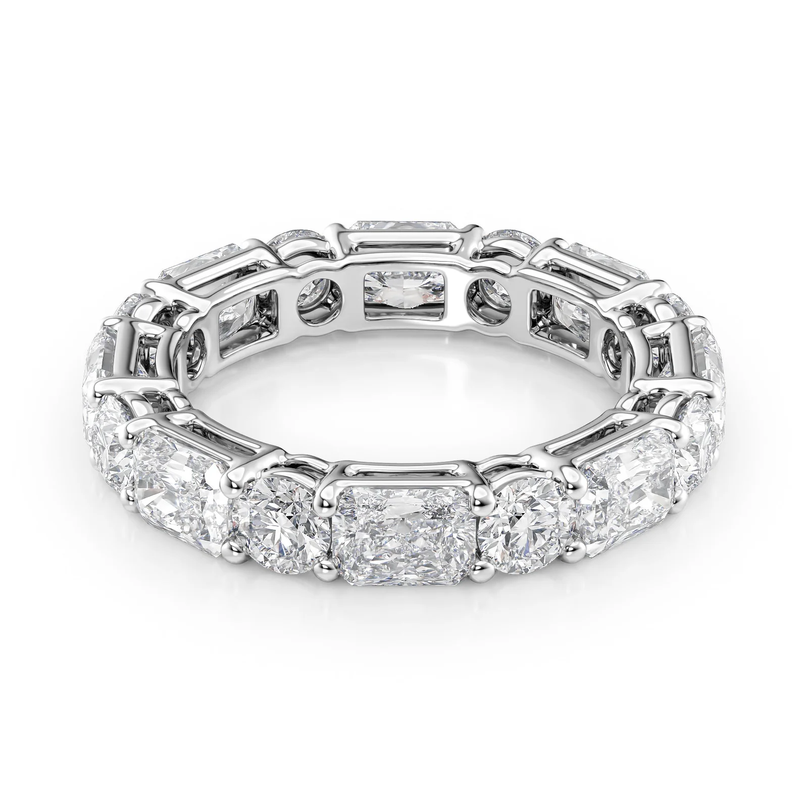 Alternating Radiant and Round Basket Eternity