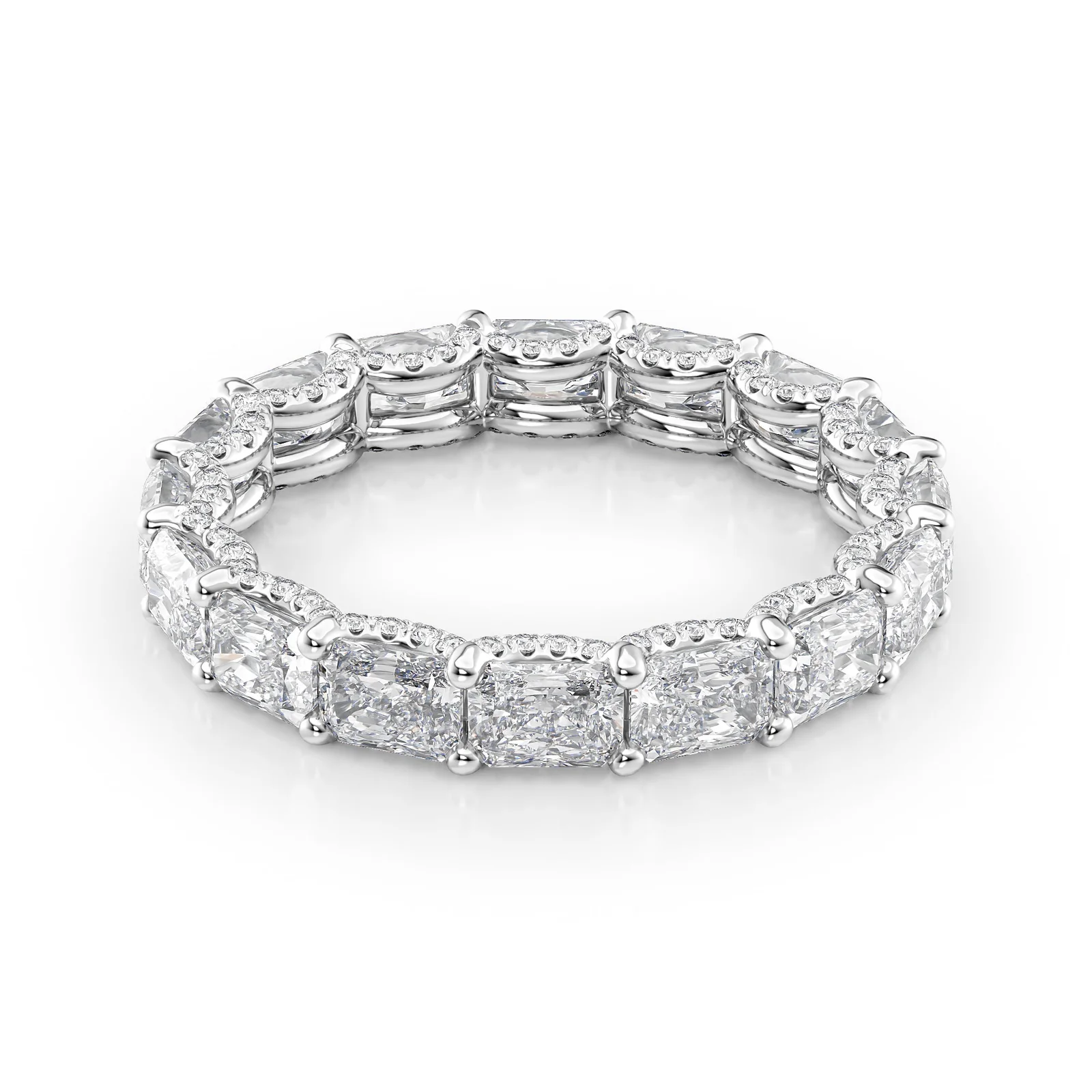 East West Radiant U Pave Prong Eternity